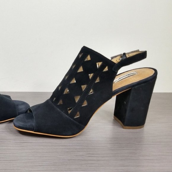 Halogen Zoey Slingback Sandal Black Suede Size 7.5 - Picture 6 of 11